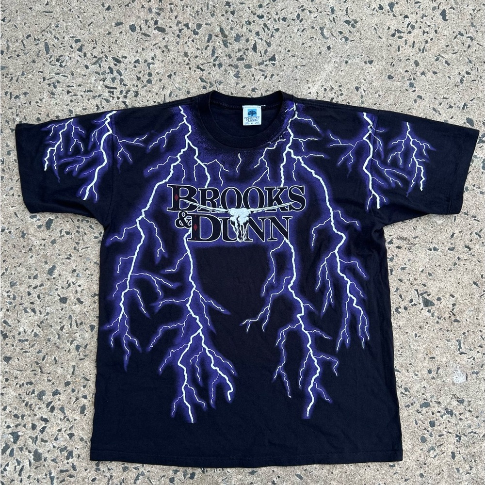 Vtg RARE Brooks & Dunn Eectric Rodeo 90’s Concert Tour Lighting T Shirt XL USA